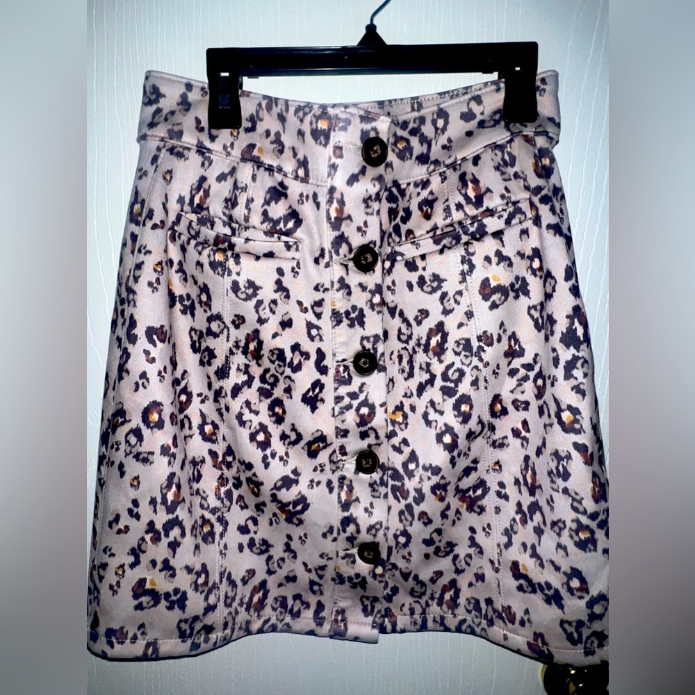 Cashmere button up mini skirt